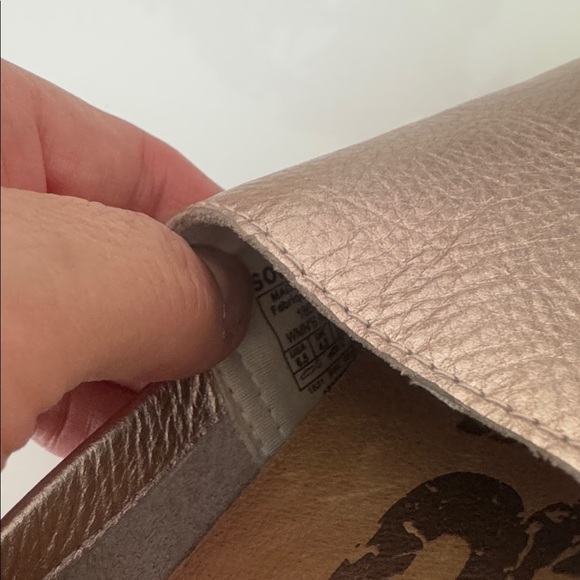 NWOT SOREL Ella Women's Rose Gold Metallic Slip-On Leather Loafers - Picture 5 of 5